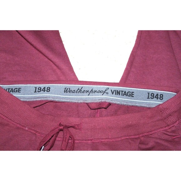 Weatherproof Vintage 1948 Mens Sweat Pants Maroon Drawstring Pockets Slim Fit M - Picture 5 of 7